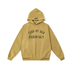 Essentials Fear of God Front Logo Heavyweight Fleece Hoodie – Mustard Yellow