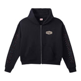 Cactus Valley Crystal Cactus Zip Hoodie Black