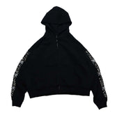 Fraternal What The Pearl Zip Up Hoodie Black
