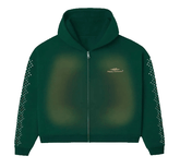 HMDD Crystal Zip Up Hoodie Green