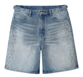 HMDD H Star Crystal Jean Shorts Blue