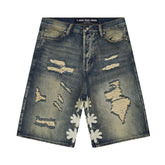 Lost Shdws Distressed Short Blue/Bone
