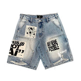 Mixed Emotions AI Denim Shorts Blue