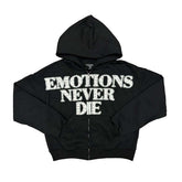 Mixed Emotions Black End Rhinestone Hoodie