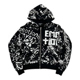 Mixed Emotions Black Graffiti Hoodie