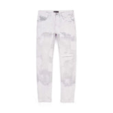 PURPLE BRAND Faded Ecru Crackle Jeans
