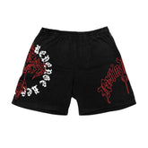 Revenge Web Cross Shorts Black Red