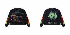 Godspeed "E Pluribus Unum" Bar Scene Graphic Black Long Sleeve Tee