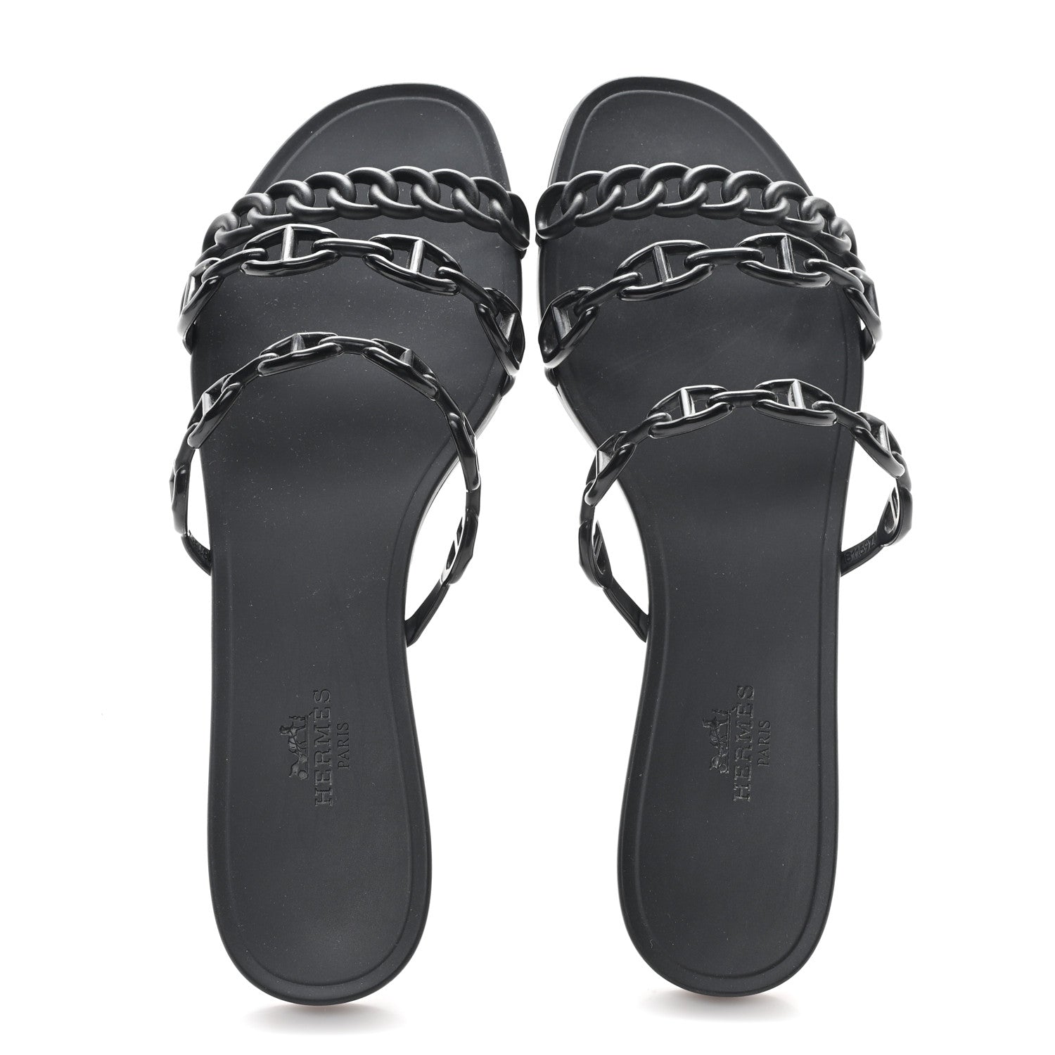 Rubber Chaine d'Ancre Rivage Sandals 38 Black