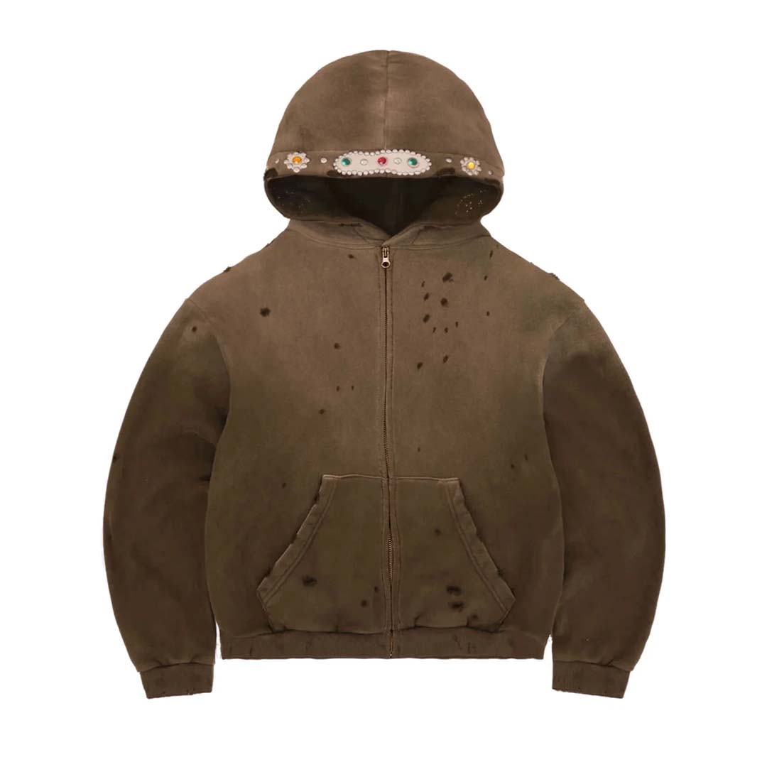 Bravest Brown Sapphire Zip Up Hoodie
