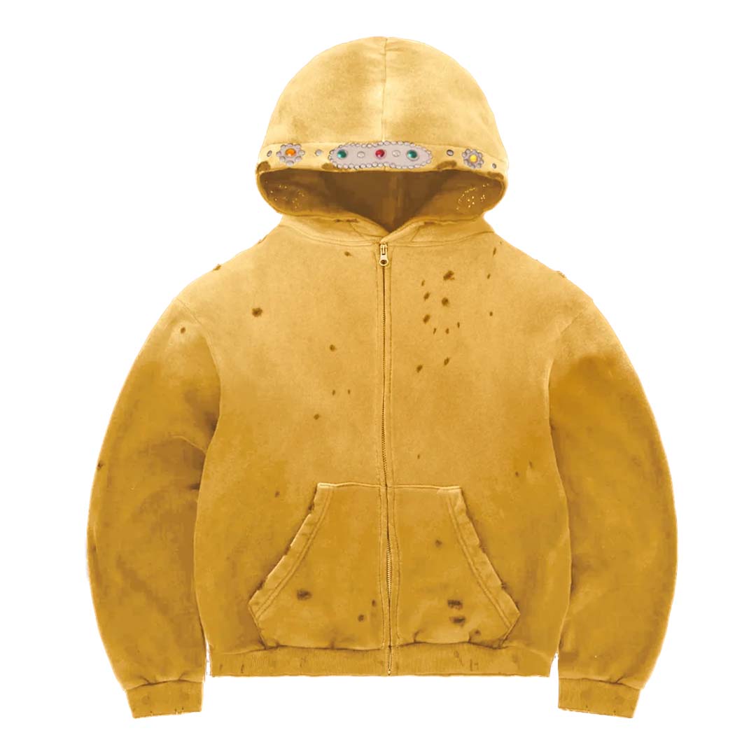 Bravest Sapphire Zip Up Hoodie Yellow