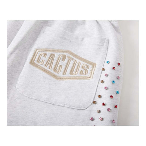 Cactus Valley Crystal Cactus Sweat Shorts Grey