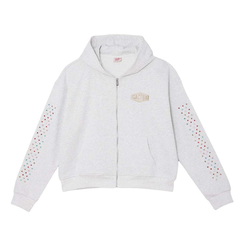Cactus Valley Crystal Cactus Zip Hoodie Grey