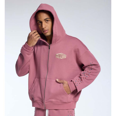 Cactus Valley Crystal Cactus Zip Hoodie Raspberry