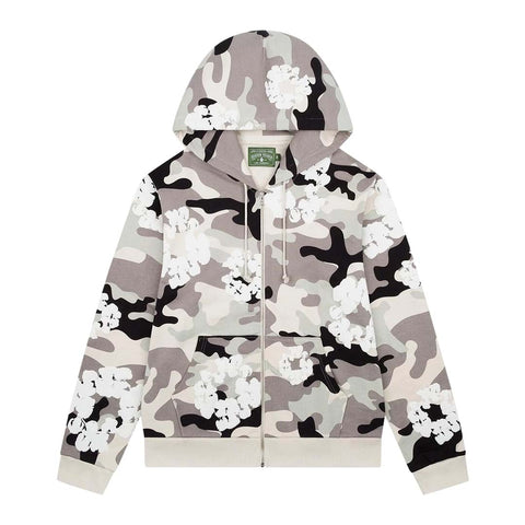 Denim Tears Wreath Zip Hoodie 'White Camo'