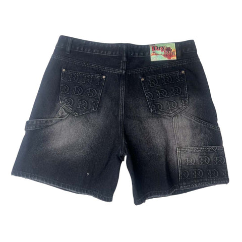 Dry Rot DR Stamped Denim Black Shorts