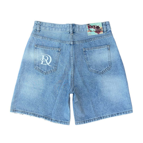 Dry Rot Light Wash Rhinestone Jean Shorts