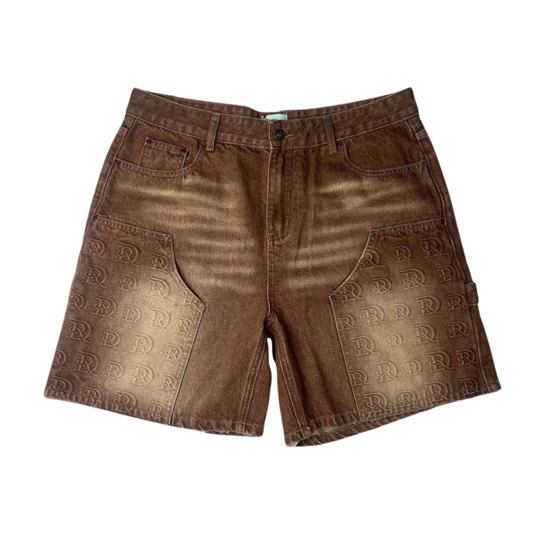 Dry Rot Stamped Double Knee Cargo Shorts Brown