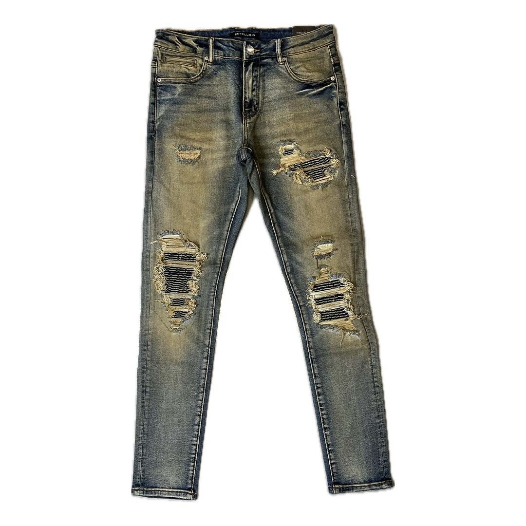 Embellish Rowan Rip & Repair Sand Wash Denim Jeans