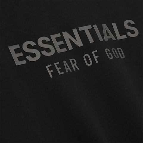 Fear Of God Essentials Classic Fleece Jet Black Hoodie (FW25)