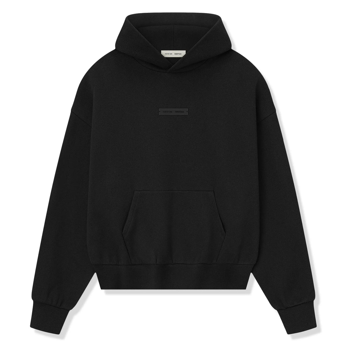 Fear Of God Essentials Classic Fleece Jet Black Hoodie (FW25)