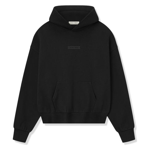 Fear Of God Essentials Classic Fleece Jet Black Hoodie (FW25)