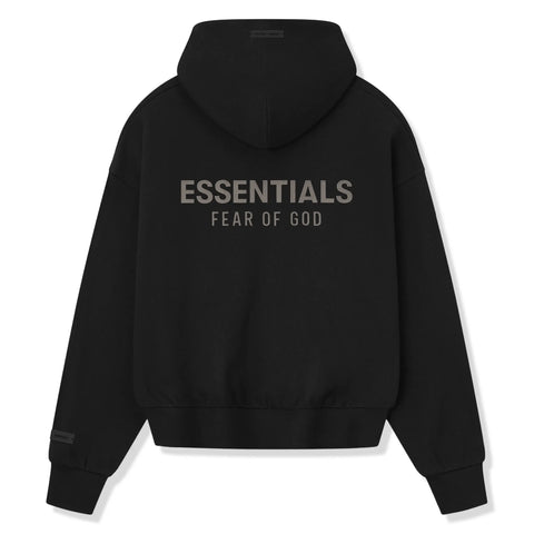 Fear Of God Essentials Classic Fleece Jet Black Metalic Zip-Up Hoodie (SS25)