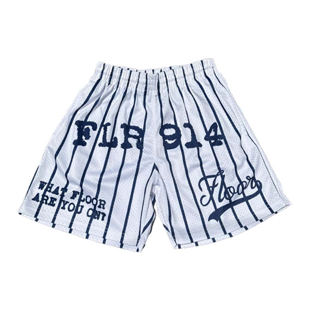 Floor 914 Pinstripe Mesh Short White Navy