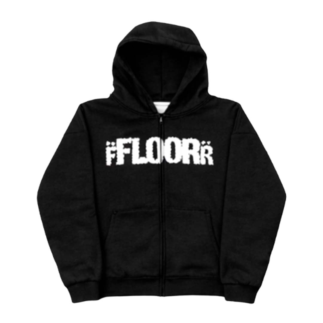 Floor 914 Studded Black Hoodie