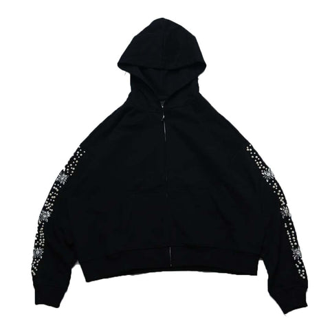 Fraternal What The Pearl Zip Up Hoodie Black