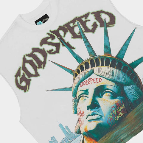 Godspeed Sunken Liberty Sleeveless Tee White