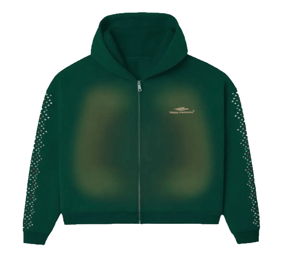 HMDD Crystal Zip Up Hoodie Green