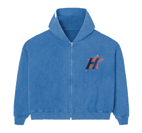 HMDD H-Star Zip Up Hoodie Blue