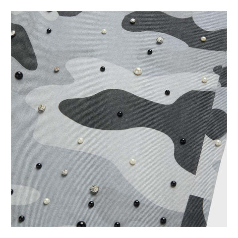Homme Femme Gemstone Snow Camo Denim Shorts