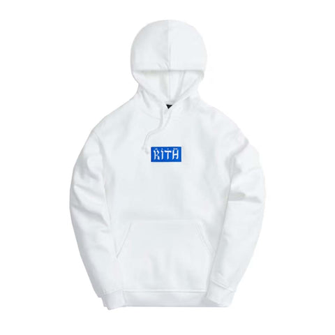 Kith Hebrew Script Box Logo White Hoodie