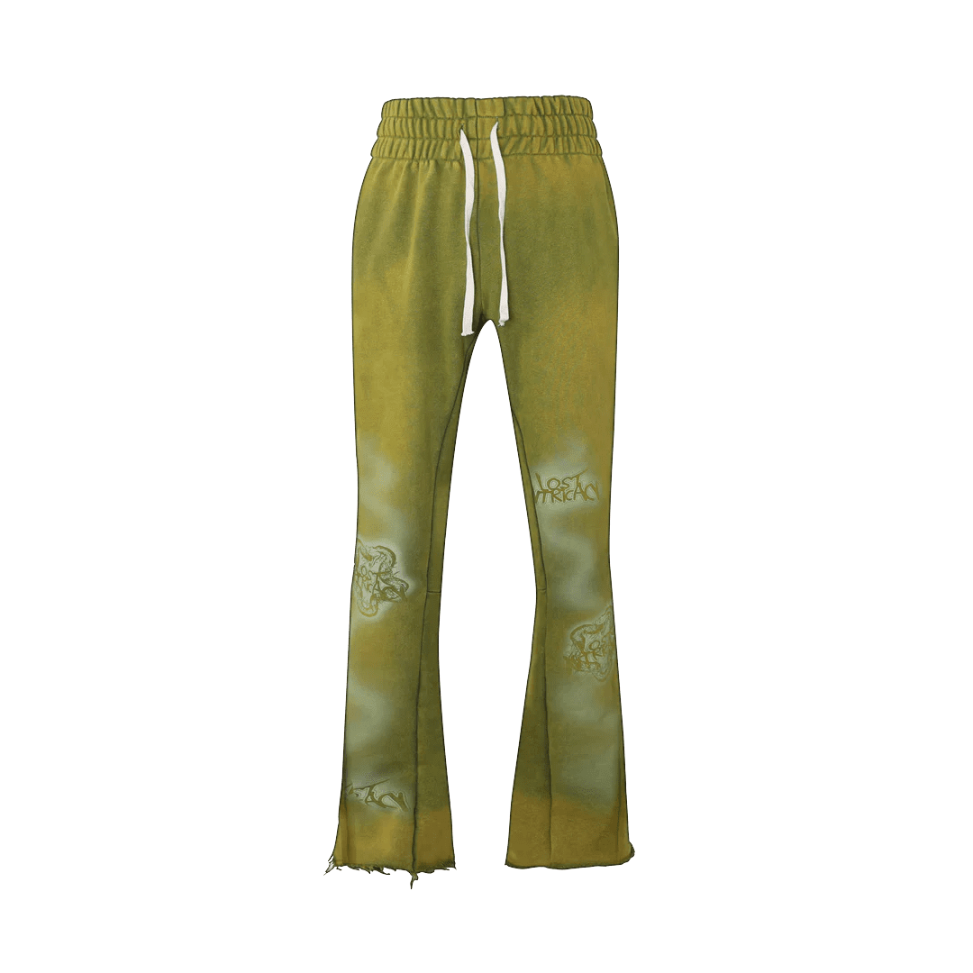Lost Intricacy Green Flare Sweatpants