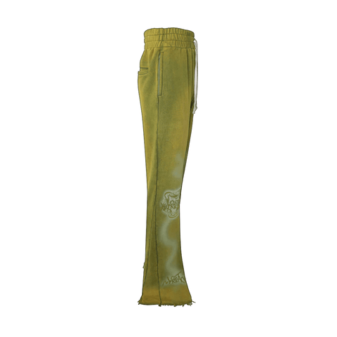 Lost Intricacy Green Flare Sweatpants