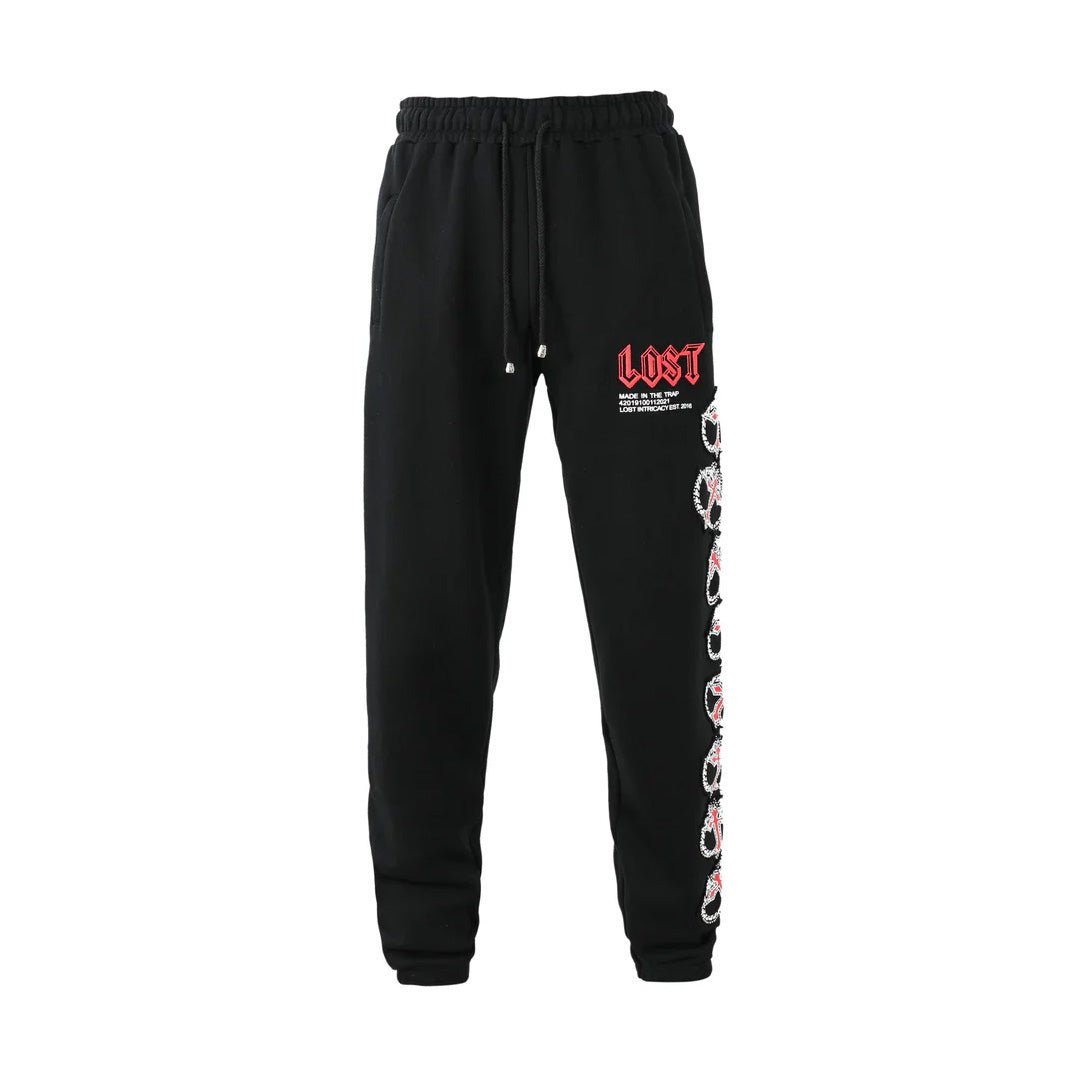 Lost Intricacy Mitt Sweatpants Black Red