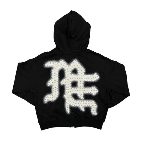 Mixed Emotions Black End Rhinestone Hoodie