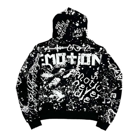 Mixed Emotions Black Graffiti Hoodie