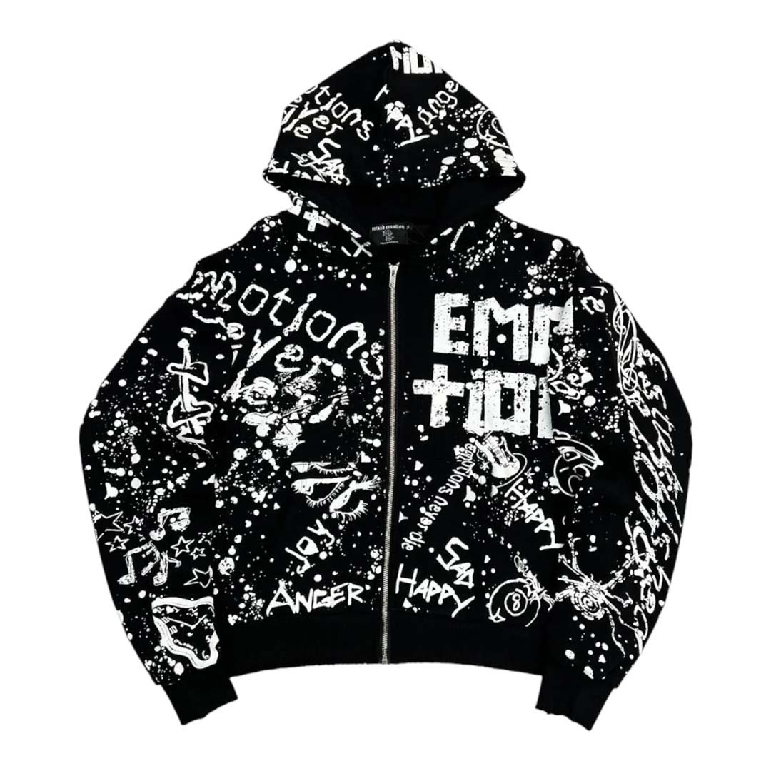 Mixed Emotions Black Graffiti Hoodie