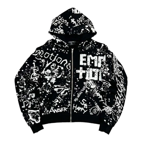 Mixed Emotions Black Graffiti Hoodie