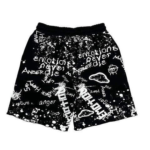 Mixed Emotions Black Graffiti Shorts