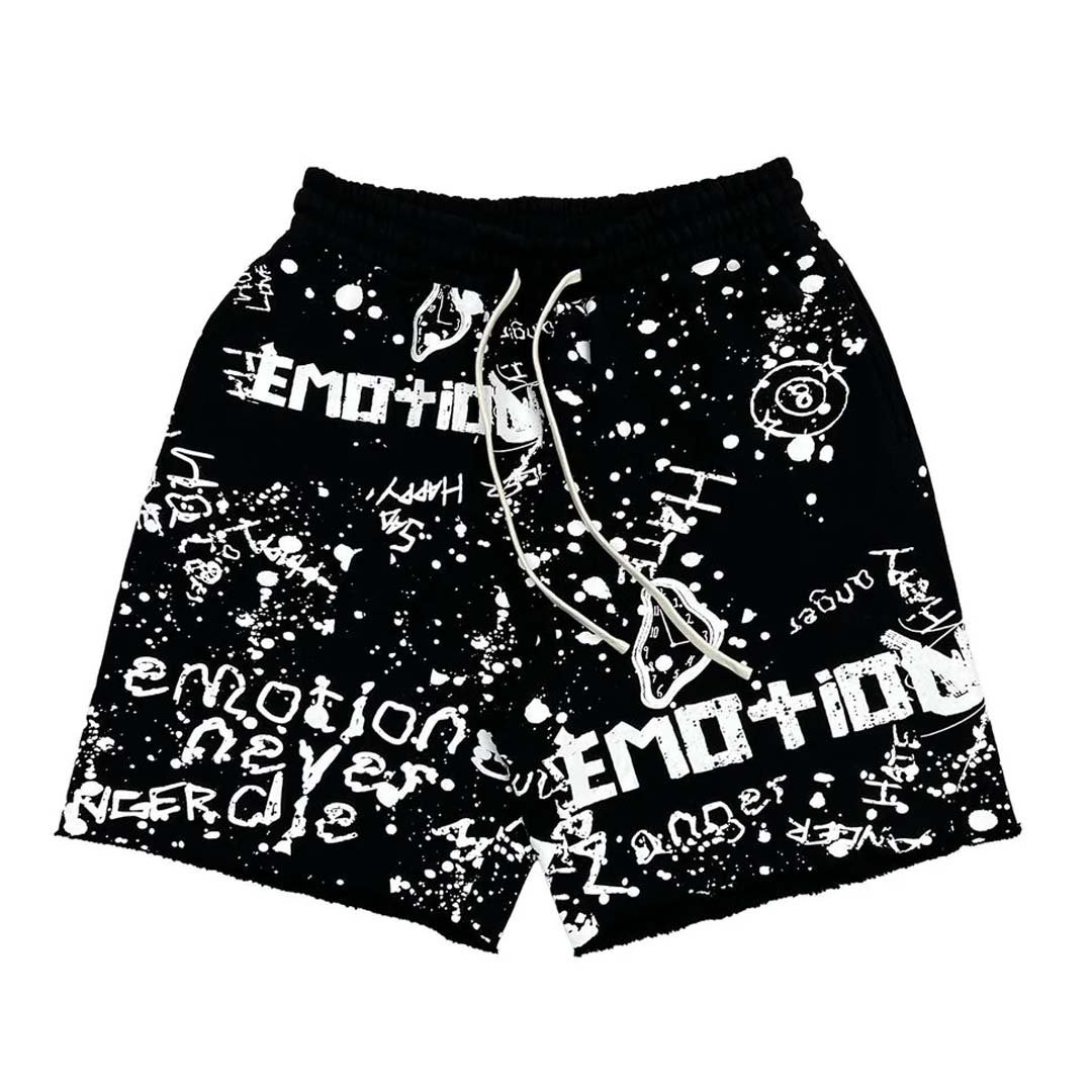 Mixed Emotions Black Graffiti Shorts