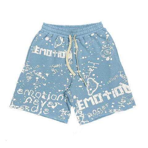 Mixed Emotions Blue Graffiti Shorts