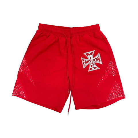 Mixed Emotions Classic Nylon Shorts Red