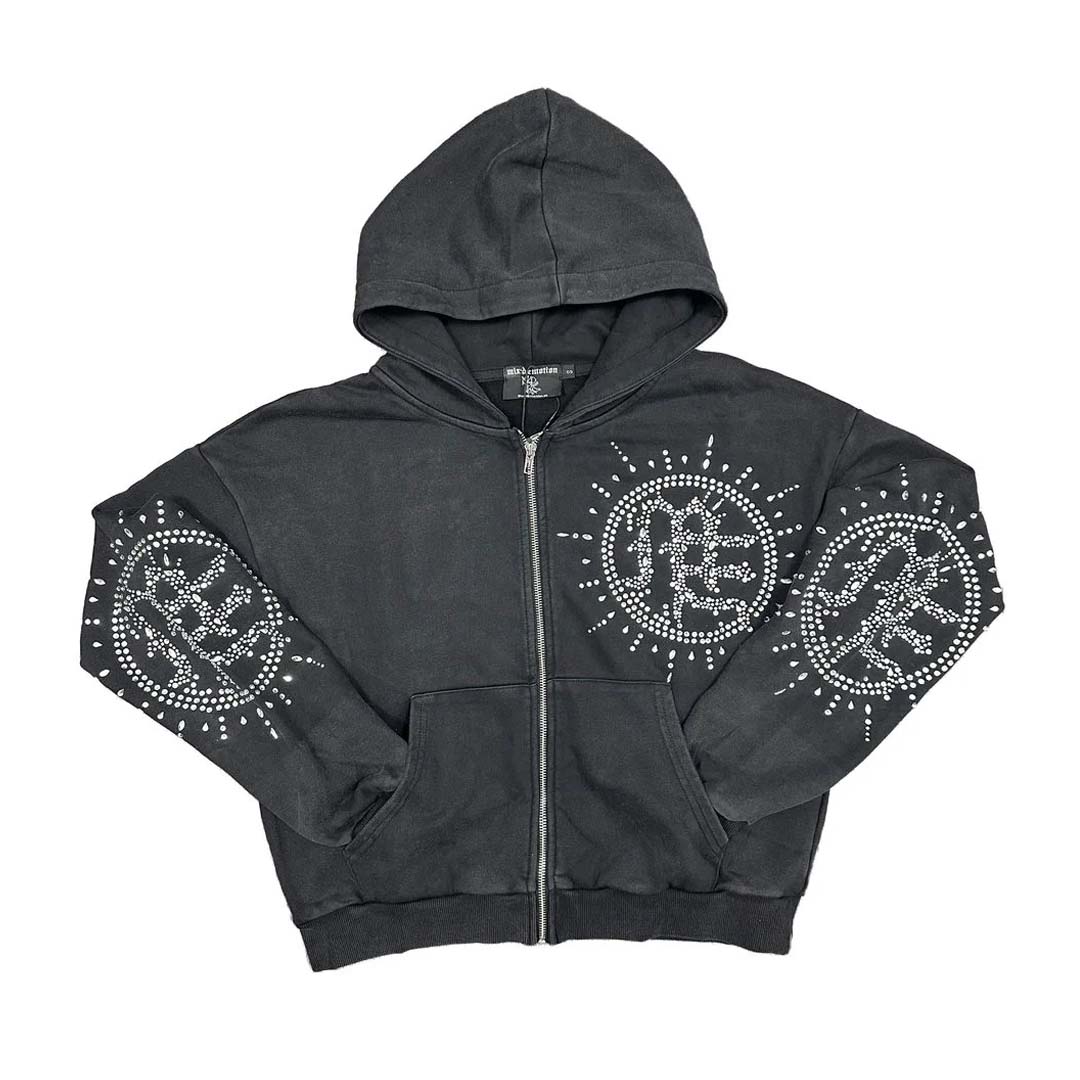 Mixed Emotions Eclipse Zip Up Hoodie Grey