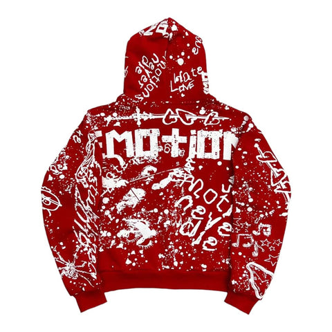 Mixed Emotions Red Graffiti Hoodie