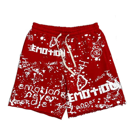 Mixed Emotions Red Graffiti Shorts