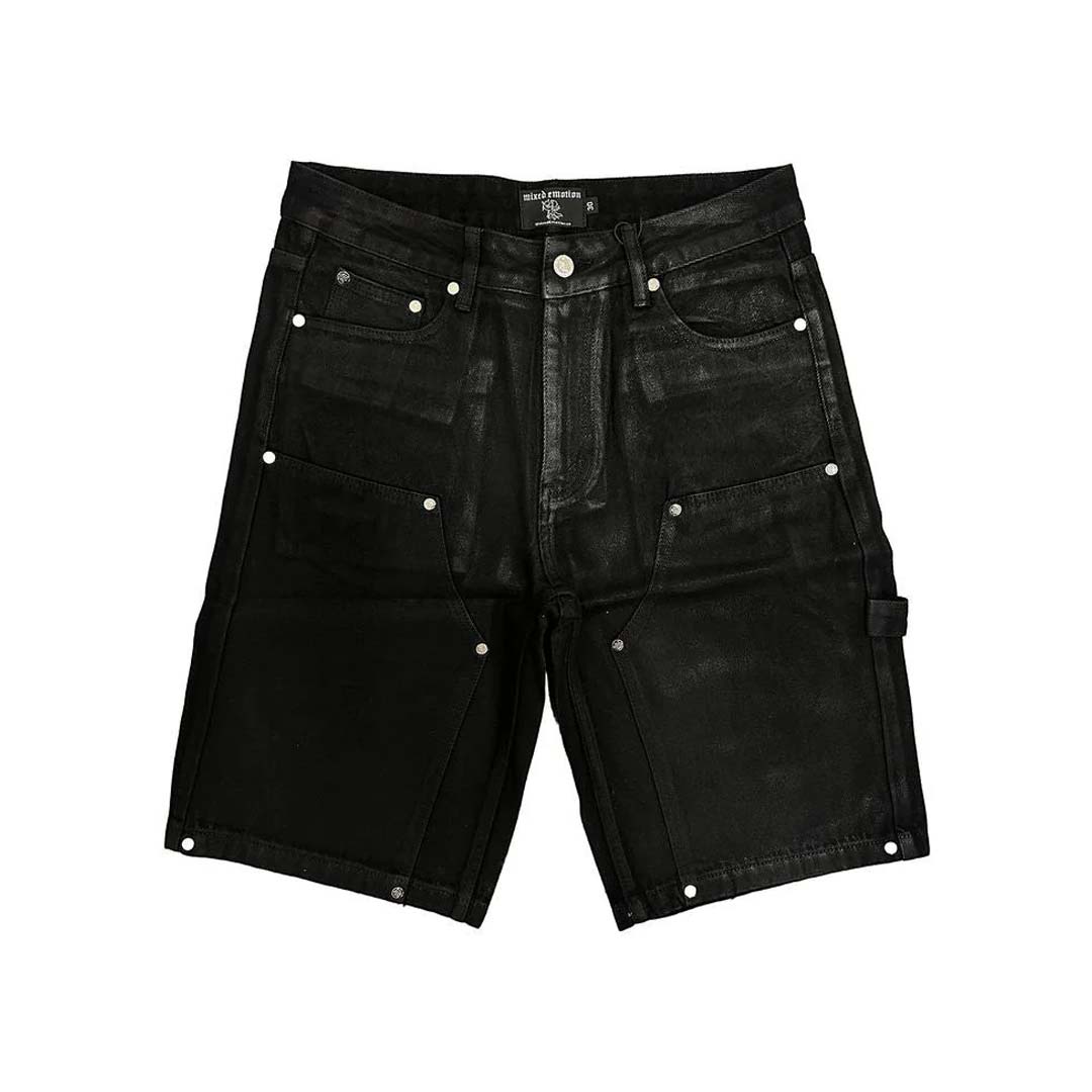 Mixed Emotions Worker Wax Shorts Black